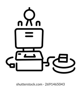 Um ícone de estilo de estrutura de tópicos representando o monitoramento de ruído
