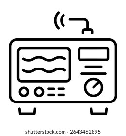An outline style icon depicting oscilloscope  