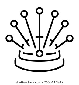 Um ícone de estilo de estrutura de tópicos representando o amortecedor do pino