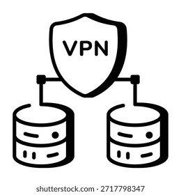 An outline style icon depicting proxy server