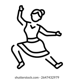 An outline style icon depicting traditional dance
