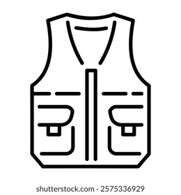 Outline style icon depicting a vest 