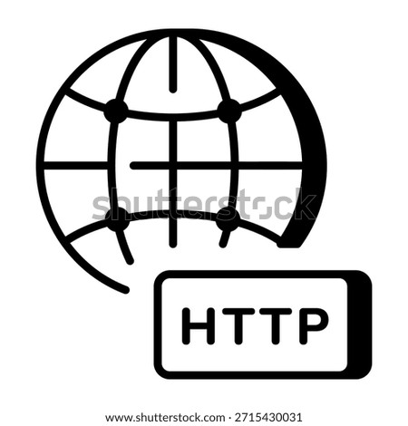 An outline style icon depicting web domain