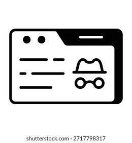 Ein Symbol im Umrissstil, das das Hacken von Websites darstellt
