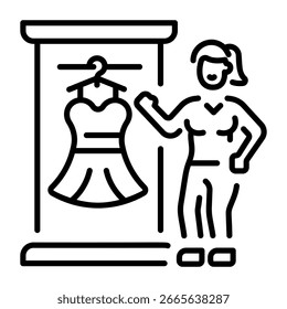 Um ícone de estilo de estrutura de tópicos representando a compra da janela