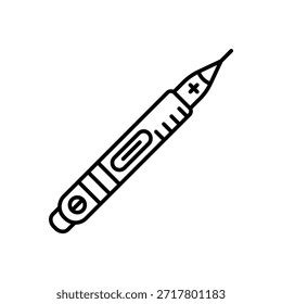 Un icono de estilo de contorno de termómetro digital