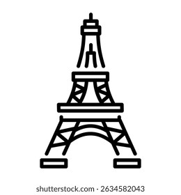 An outline style icon of eiffel tower