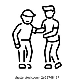 An outline style icon of elderly help