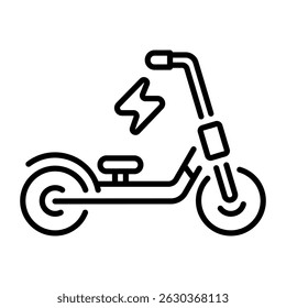An outline style icon of electric scooter