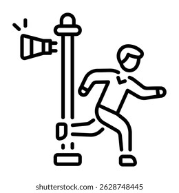 An outline style icon of emergency siren