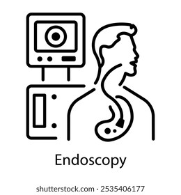 Ein Umrissstil-Symbol der Endoskopie 