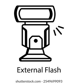 An outline style icon of external flash 