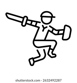 An outline style icon of fight stunt