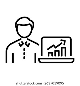 An outline style icon of financial advisor