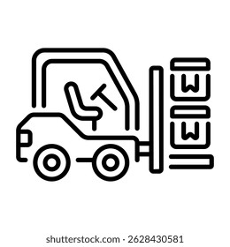 An outline style icon of forklift
