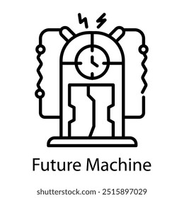 Um ícone de estilo de estrutura de tópicos da máquina futura 