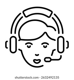 Um ícone de estilo de estrutura de tópicos do headset