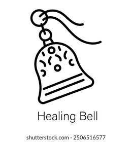 An outline style icon of healing bell 