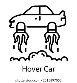 An outline style icon of hover car 