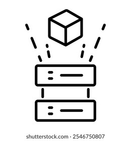 An outline style icon of hypervisor