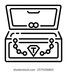 Outline style icon of a jewellery box 