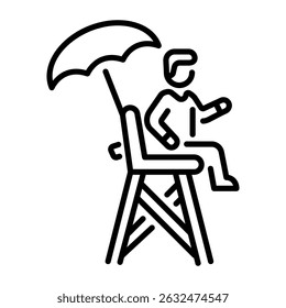 An outline style icon of lifeguard