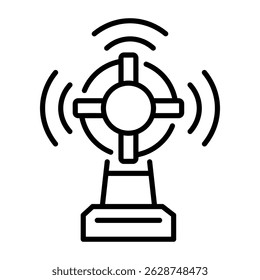 An outline style icon of lifesaver device