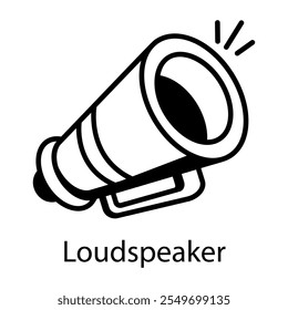 An outline style icon of loudspeaker 