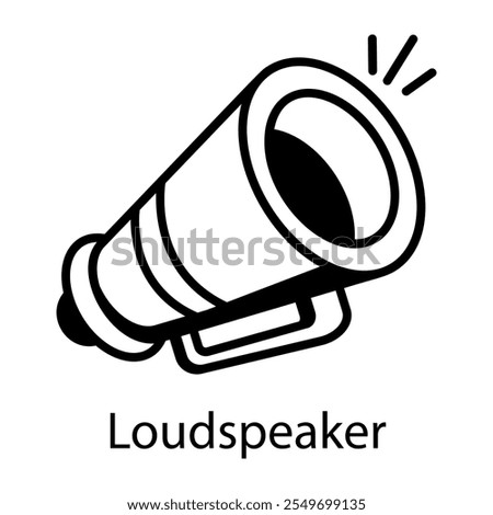 An outline style icon of loudspeaker 