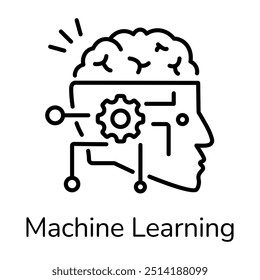 An outline style icon of machine learning 