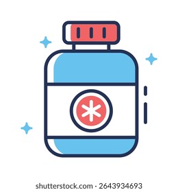 An outline style icon of medicine jar is ready for premium use