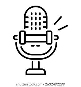 Um ícone de estilo de estrutura de tópicos do microfone