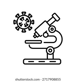 Um ícone de estilo de estrutura de tópicos do teste microscópico