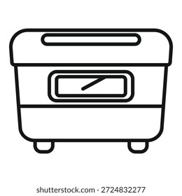 Icono de estilo de contorno de una cocina múltiple, un aparato de cocina versátil para cocinar saludablemente