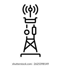 Ein Symbol im Umrissstil des Netzwerktowers