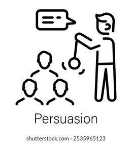 An outline style icon of persuasion 