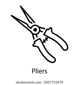 An outline style icon of pliers