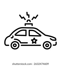 An outline style icon of police car