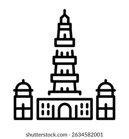 Un icono de estilo de contorno de qutub