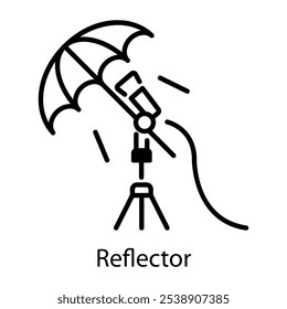 An outline style icon of reflector