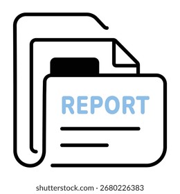 Um ícone de estilo de estrutura de tópicos do documento de relatório
