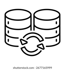 Un icono de estilo de esquema que representa la sincronización de datos