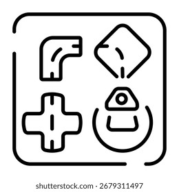 An outline style icon representing logic labyrinth