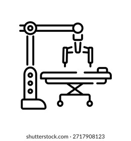 Um ícone de estilo de contorno da cirurgia de robô