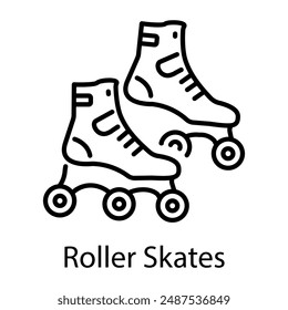 An outline style icon of roller skates 