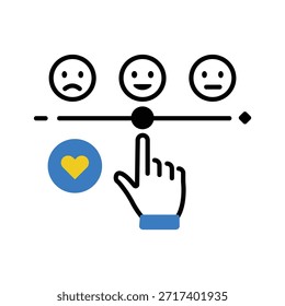 Un icono de estilo de esquema de escala de satisfacción
