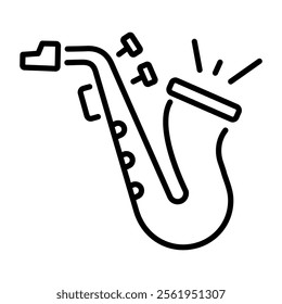 An outline style icon of a saxophone 