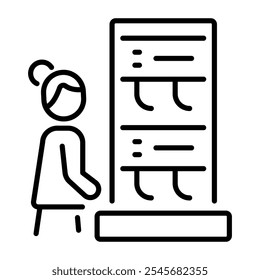 An outline style icon of server rack