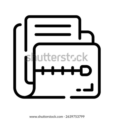 A outline style icon showing compressed zip folder