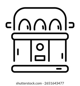 An outline style icon showing egg boiler